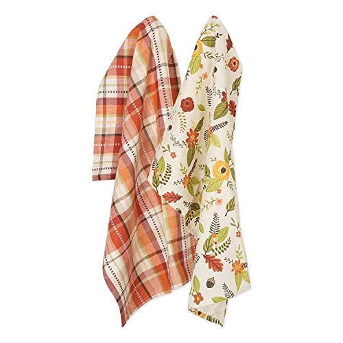 DII Fall Basics Kitchen Dishtowel Collection Printed & Plaid Fall Dish