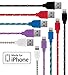 Lightning Cable for iPhone 5 Pack (3.3 Feet) in Blue, Black, Purple, Red, White - Cable w/ Lightning Connector - Lightning to USB cable / Cord for iPhone Compatible with iPhone 7 6 & 5