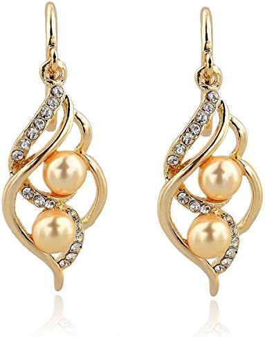 Jewelry Charm Fashion Wedding Earrings with Pearls Drop Earring Gold
