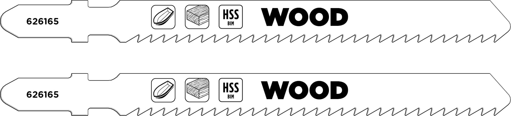 kwb 2x Jigsaw blades for hardwood, GFRP (for hardwood, GFRP plastic, bi-metal)