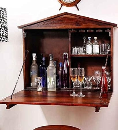 Ringabell Aperitif Solid Wood Wall Bar Cabinet Teak Amazon In