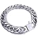 Trendsmax 15mm Silver Tone Rombo Double Curb Cuban Link Mens Chain 316L Stainless Steel Bracelet 8inch