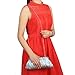 Fashion Road Womens Satin Pleated Evening Clutch Bags Purse Wedding Cocktail Party Handbags Silver