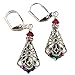 Antique Inspired Vintage Victorian Dangle Drop Earrings for Women - Colored Austrian Crystal Leverback Earrings - Jewelry Gift for Her (Electra)