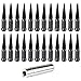 ECCPP M14x1.5 Wheel Lug Nuts 24 Pieces +1 Key 14x1.5 Black Solid Spike Bulge Acorn Drive Close End 1/2