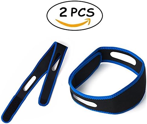 Stop Snoring Devices, FATOS 2pcs Adjustable Stop Snoring Chin Strap Snor Stopper Belt, Sleep Snore Jaw Strap, Stop Snoring Sleep Aid, Anti Snoring Solution (Fits most)
