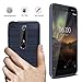 Nokia 6.1 Case, Nokia 6 2018 Case, Dretal Carbon Fiber Shock Resistant Brushed Texture Soft TPU Phone case Anti-Fingerprint Flexible Full-Body Protective Cover for Nokia 6.1 2018(Navy)