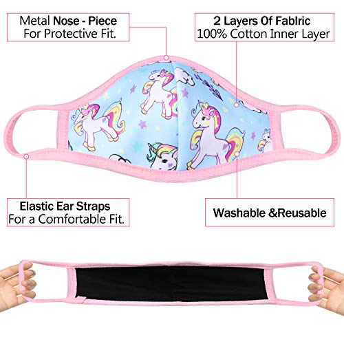 TANJALI Kids Face Covering Reusable Stylish Cloth Face Covering Age 6-16 3Pack