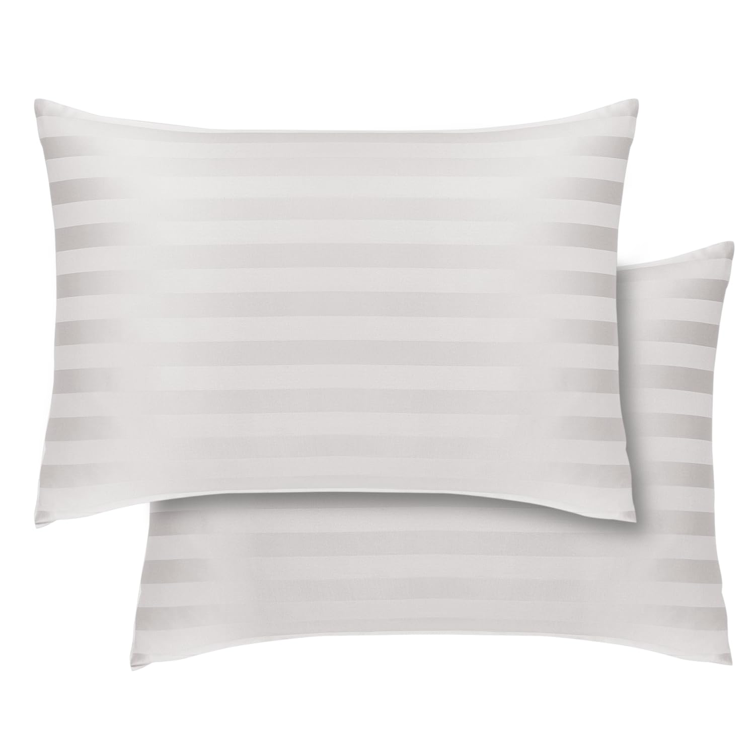 Hafaa Pillow cases 2 Pack - White Stripe Pillow Cases Standard Size Pillow Protectors with Envelope Closure Soft & Comfortable Bed Pillows Cover