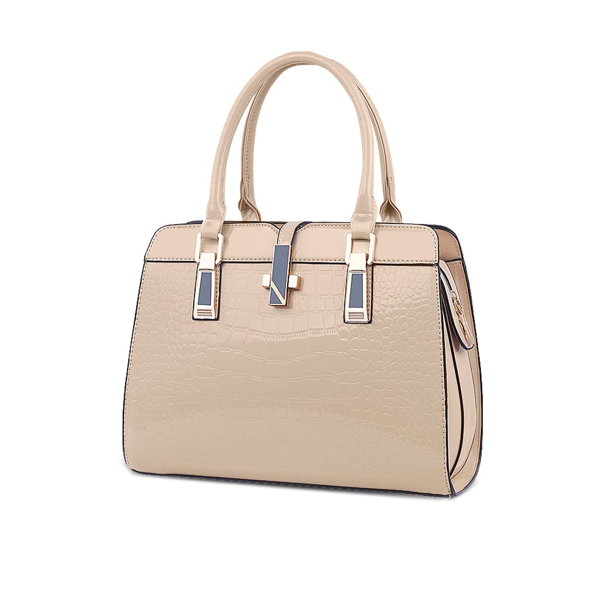 Nicole&Doris Ladies Handbags Fashion Patent Leather Shoulder Messenger Bag for Women(Khaki)