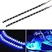 Partsam 2PCS Blue LED Strip Lights Interior Under Dash Floor Light for Cars Trucks Pickup 12