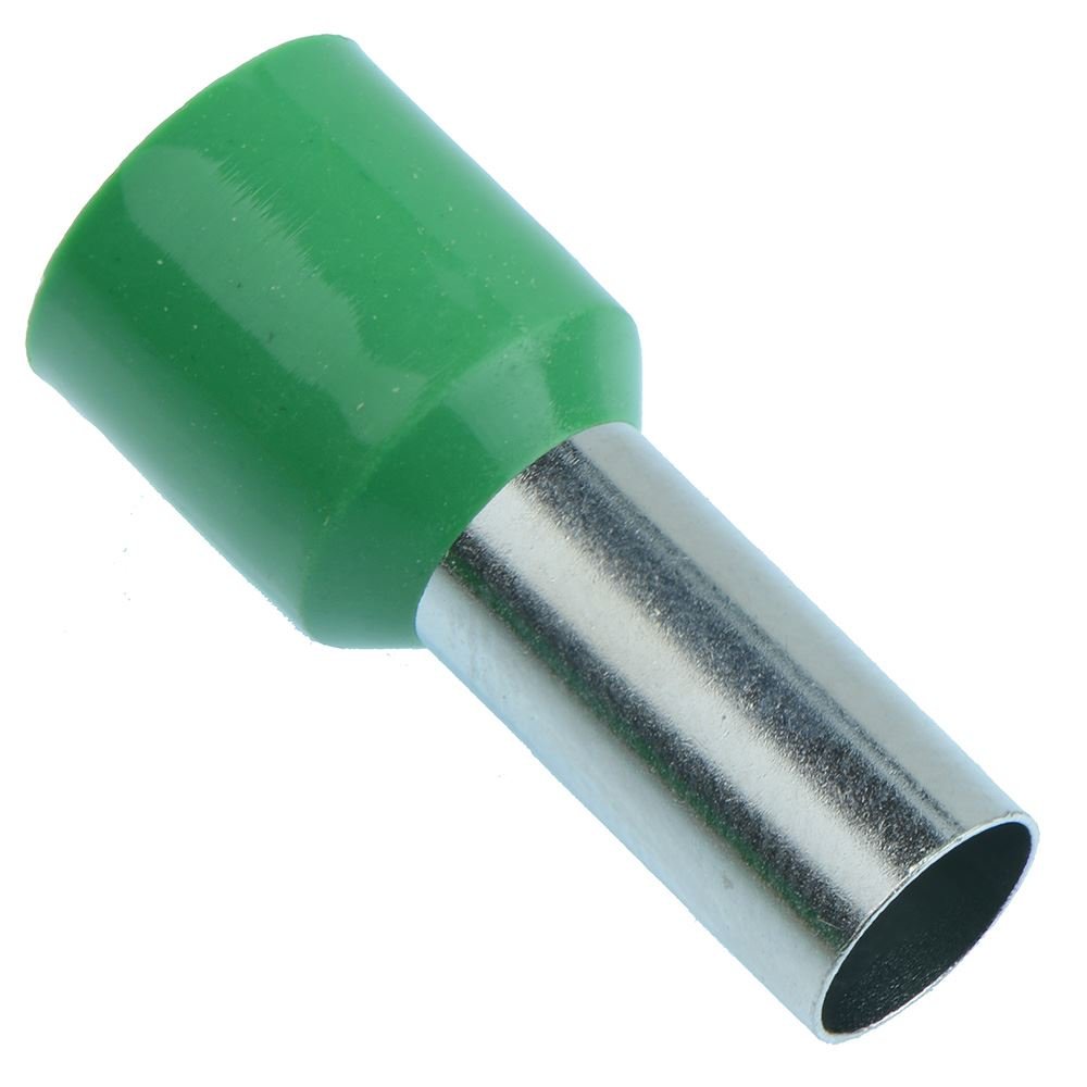 Green Insulated 16mm Bootlace Ferrule - Pack of 100