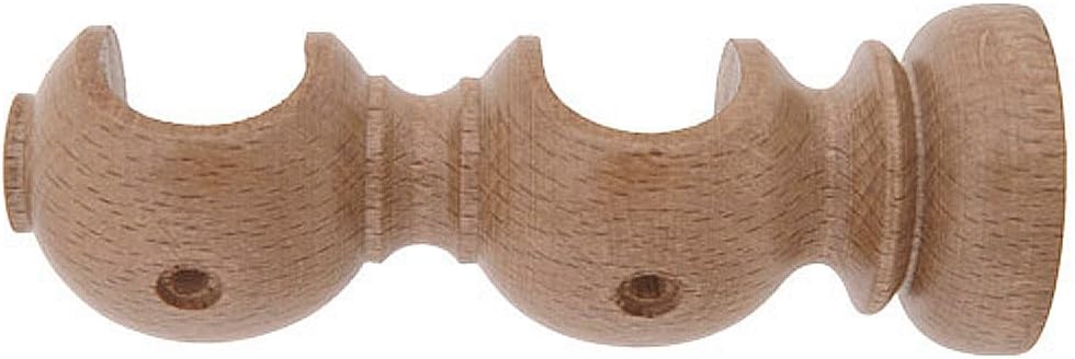 Riel Chyc 5430772 Smooth wood double drapery bracket, 28 x 120 mm, Pine