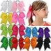 QingHan 12Pcs 7.5 inch Cheer Bows Baby Girl Large Ponytail Holder Elastic Hair Ties