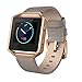 SWEES Leather Bands Compatible with Fitbit Blaze Smart Watch, Genuine Leather Replacement Band with Metal Frame Small & Large for Women Men, Champagne Gold, Rose Gold, Black, Brown, White, Grey, Beige