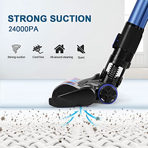 APOSEN Cordless Vacuum Cleaner, Upgraded 24000pa Stick Vacuum 5 in 1 with 250W Powerful