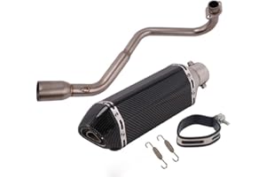 Redcolourful 51mm Motorcycle Exhaust Muffler Pipe Assembly Kit with DB Bracket Springs Hooks Compatible for 125