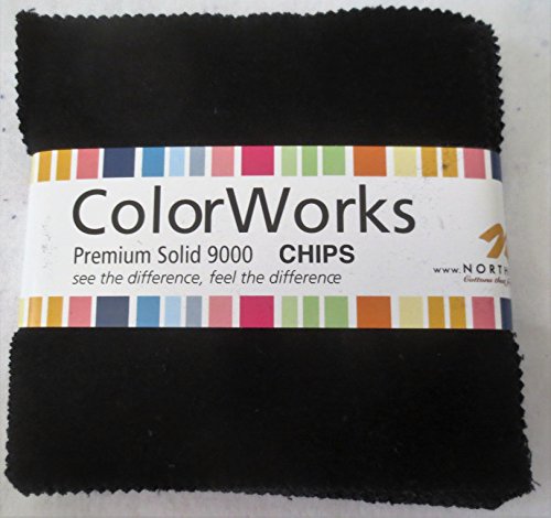 Colorworks 100% Cotton Black Strips contain 40- 5 Inch Squares Northcott Cotton Fabric