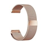EloBeth Compatible Samsung Gear Sport Watch Band, Milanese Watch Band 20mm Mesh Replacement Watch Bracelet Stainless Steel Watch Strap for Sumsung Gear Sport Smart Watch(Rosegold)