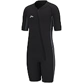 Hevto Kids Wetsuit for Boys Girls Toddler Youth 3/2mm Neoprene Shorty Full Wet Suits Front Zip in Cold Water for Swimming