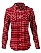 Fifth Parallel Threads F.P.T. Women's Junior Roll up Sleeve Plaid Button Down Shirt