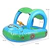 SUPOW-Baby-Swim-Float-Seat-Rose-Red-Cartoon-Car-Shaped-Boat-Pool-Ring-Seat-With-Sunshade-Canopy-For-Kids-Baby-Child-Toddler-Infant