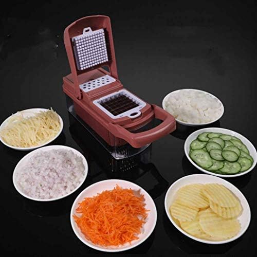 スライサー ジューサー 多機能野菜カッター 1台8役 安全ホルダー付き 滑り止め 小片 大根や生姜を粉砕 角切り 水切り 千切り 卵白セパレータ 内蔵トレイを備えた 使い心地よい おろし器 チョッパー B0m229w5 2 280円