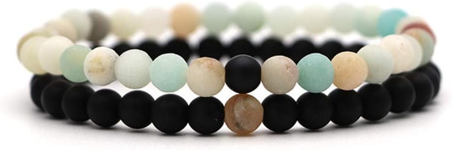 FRWW Rosary Bracelet Men's and Women's Bracelets Christmas Jewelry Bracelets Elastic Rope Beads Lava Natural Stone Rosary Imitation Rhodium Plated