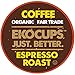 EKOCUPS Organic Coffee Pods, Bold & Strong Espresso Roast Flavor - USDA Certified Organic - Single Serve Cups for Keurig K Cup Brewers, Box of Recyclable Capsules Espresso Dark Roast,40 Count
