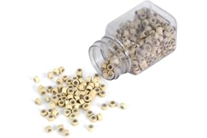 Joyzan Hair Extension Beads, 5mm Silicone Lined Ring Beads Aluminium Micro Microlink Nano Links Tubes Seamless Rings Locks Ha
