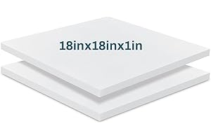 Frienda 2 Pack 1 x 18 x 18 Upholstery High Density Foam Cushion Replacement Square Cut to Size Foam Couch for Chair Couches Padding Shipping Packing DIY Cosplay Projects