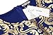 ACEVOG Women 's Long Sleeves Gold Foil Print Vintage Cocktail Dresses Blue X-Large