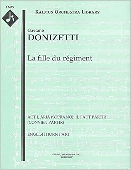 La Fille Du Regiment Act I Aria Soprano Il Faut Partir Convien Partir English Horn Part Qty 4 A3475 Gaetano Donizetti Gaetano Donizetti Amazon Com Books