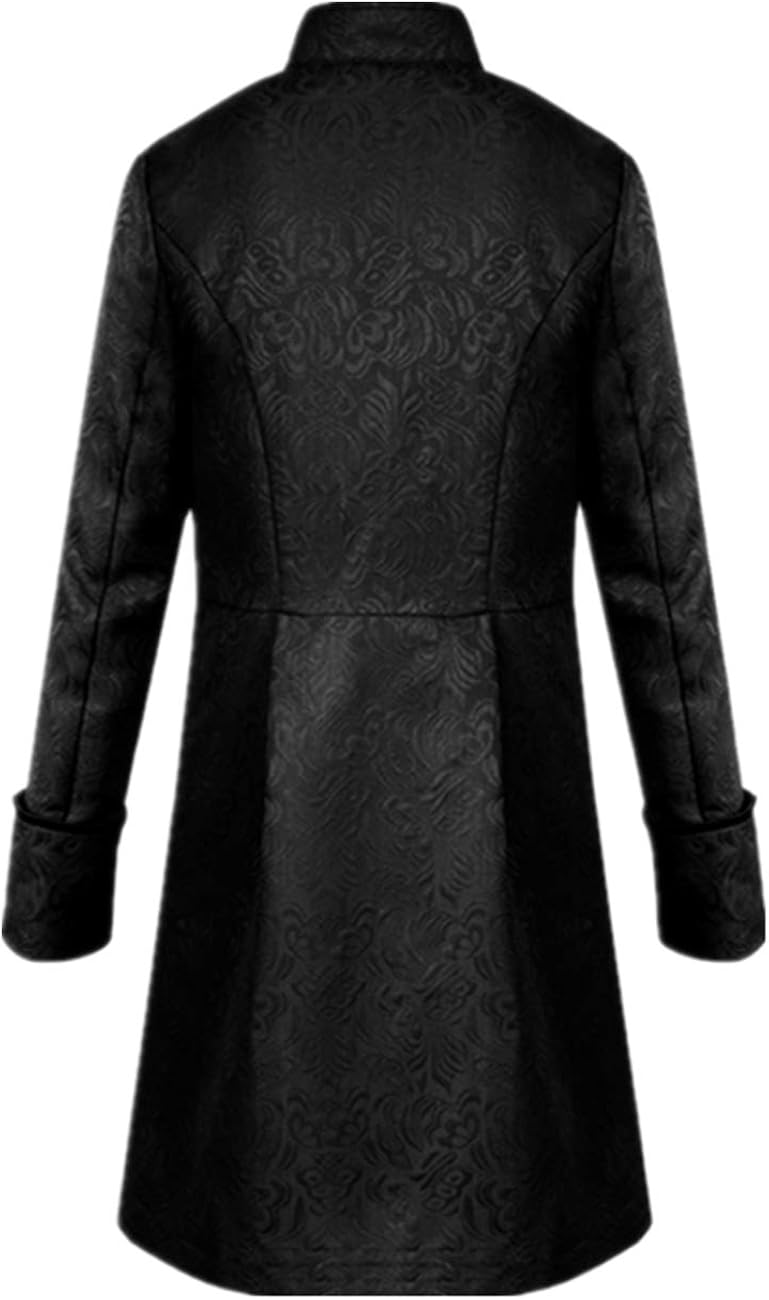Crubelon Men's Steampunk Vintage Tailcoat Jacket Gothic Victorian Frock Coat Uniform Halloween Costume: Clothing