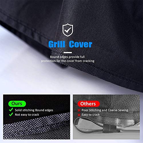 EASYBUYTECH Waterproof BBQ Grill Cover Barbeque Cover Anti Dust Rain UV for Gas Charcoal Electric Barbecue Accessories Outdoor Garden, 145x61x117cm
