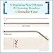JOYECO Stainless Steel Straws Metal Reusable for 20oz Tumblers Rumblers Drinking Beverage Set of 24, Rose Copper