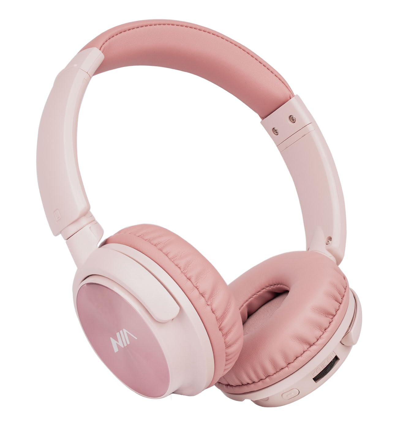 XuanGui On Ear Headphones, Hi-Fi Stereo Sound Wireless Bluetooth Headphones with Mic, 12H Playtime, Bluetooth 5.3, Light-weight and Comfortable Design for Travel Smartphone MP3 (Pink)