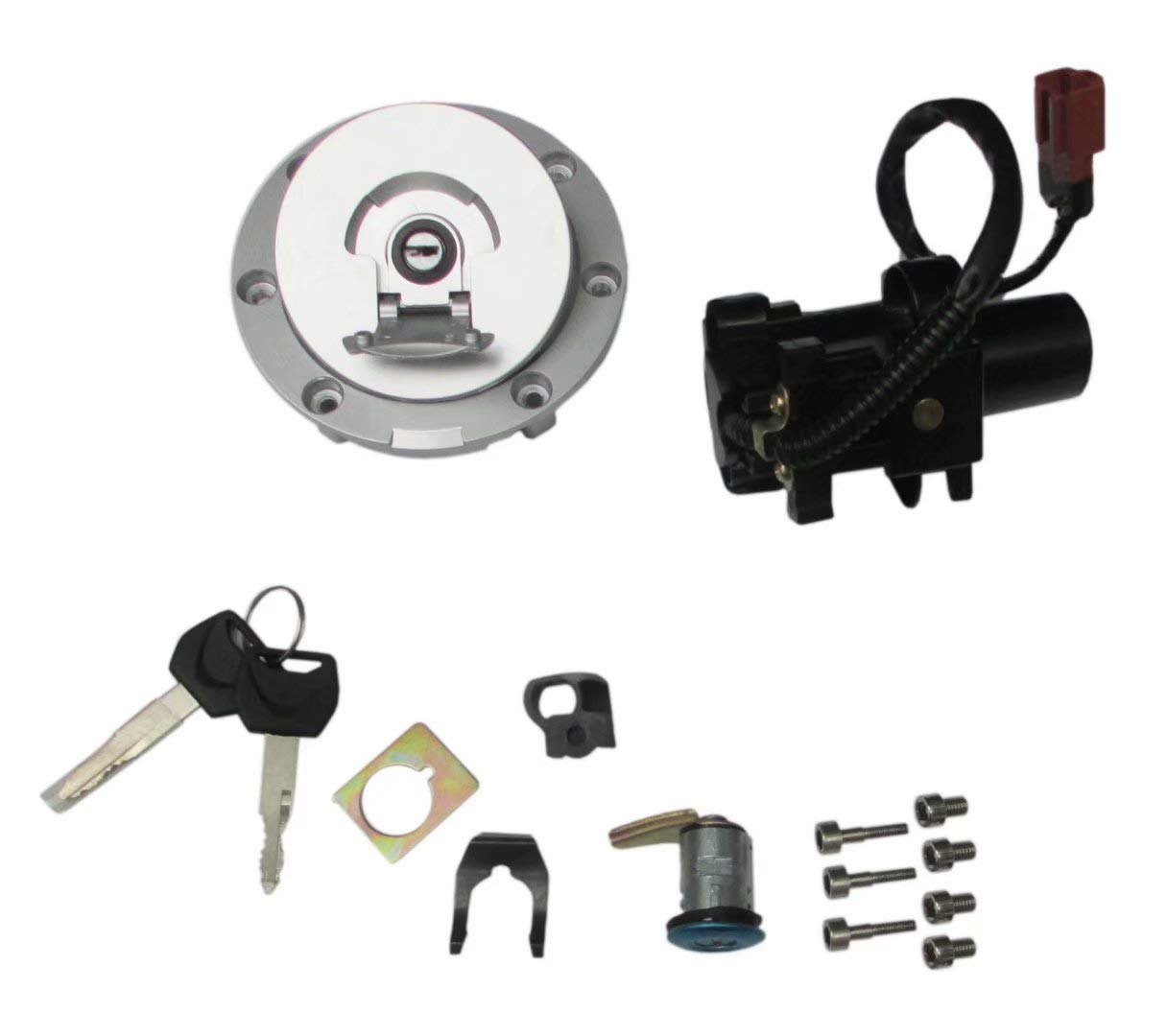 New Ignition Switch Fuel Gas Cap Seat Lock Key Set Fit For Honda