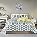 Intelligent Design Cozy Comforter Set Geometric Design Modern All Season Vibrant Color Bedding Set with Matching Sham, Decorative Pillow, Twin/Twin XL, Nadia, Yellow 4 Piece
