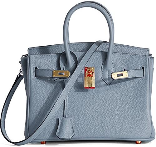 Macton Padlock Genuine Leather Handbag YMC-1329 (25CM Light Blue)