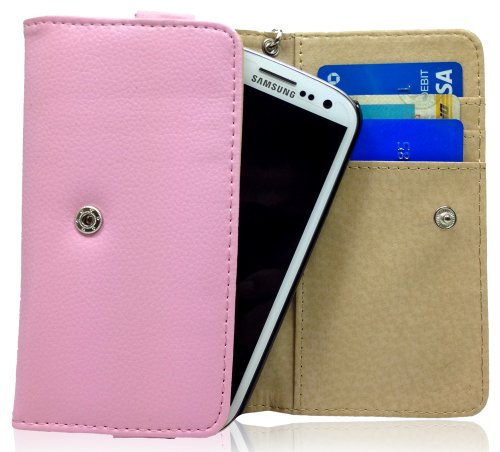 Rose Quartz MustHave Wristlet Wallet Case for HTC One M7 M8 606w, 619d, 8XT, 8XT (Tiara), Desire 210 Dual Sim, Desire 510 300 301s (Z3) Smartphone - Thumbnail 3