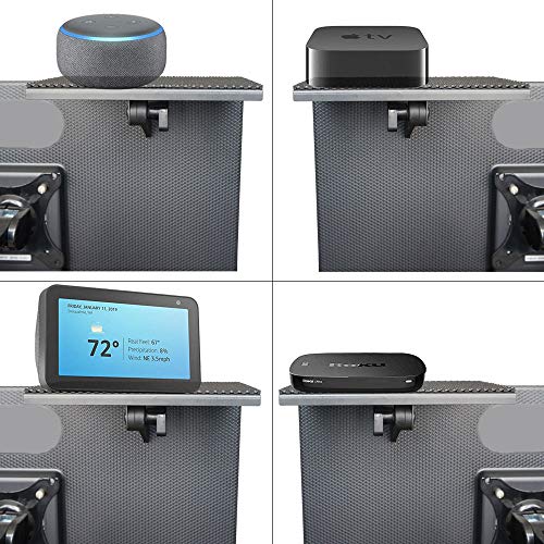 YOKEPO TV Top Shelf Mounting Bracket 2 Pack 8 Inch Flat Panel Mount Adjustable Mount on Monitors to Hold Cable Boxes, Apple TV, Camera, Streaming Devices, Game Console and Home Decor, Black