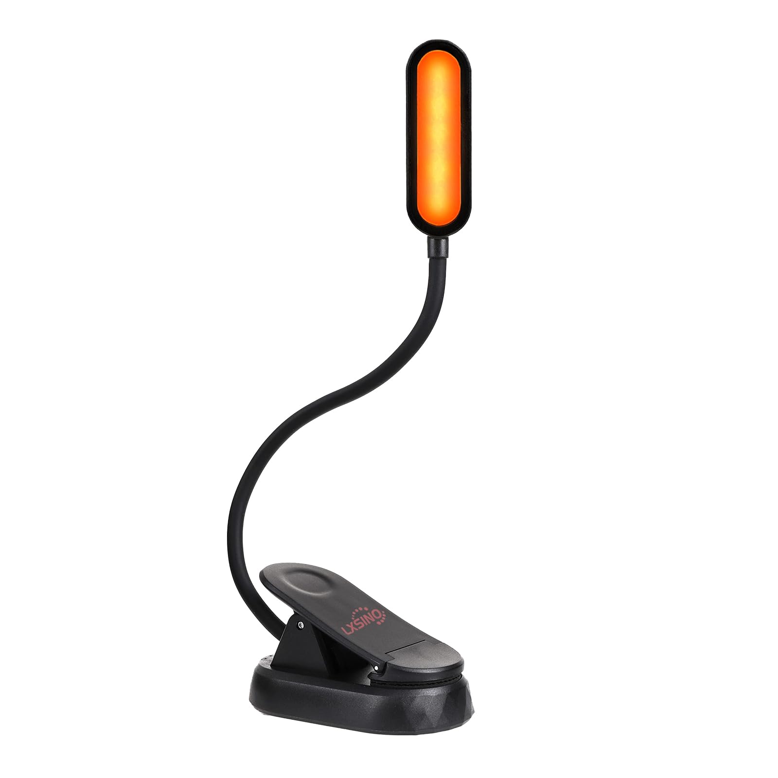 Amber Book Light, Blue Light Blocking, Dimmable Clip-On Reading Light 1600K Warm LED for Reading in Bed, Built-in Rechargeable 1000mAh Battery, Compatible with Kindles