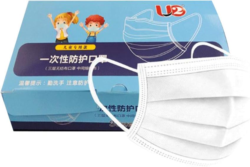 60 PCS Kids Disposable 3-Layer Cover Face Dustproof Cover Breathable Cotton Mouth Cover Safe Dustproof Comfortable for Outdoor Activities