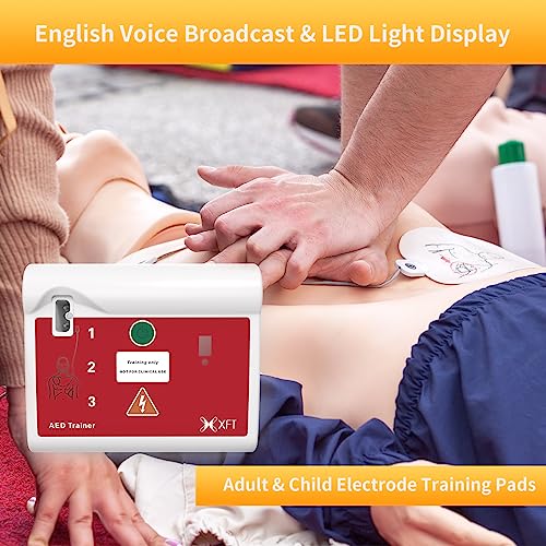 Training Defibrillator - Defibrillator Training Device, 10 Different Scenarios, Voice Instructions in French/English with Remote Control for Defibrillator Trainer (XFT-120C)