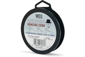 Hanging Solutions - Invisible, Clear String for Hanging, Heavy Duty Thread, Strong, Great for Indoor & Outdoor, Perfect Strin