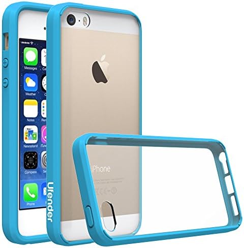Ufender Cell Phone Case for iPhone SE/5S/5 - Ultra Slim Fit, Clear Back, Sky Blue TPU Bumper - Comapatibel with iPhone 5S 5 SE - Retail Packaging - CLEAR SKY BLUE