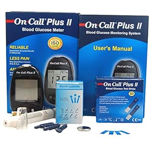 On Call Plus II Diabetes Sugar full UK Monitoring 50 Test Pack included