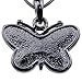 Silver and Blue Green Abalone Paua Shell Butterfly Pendant Mood Necklace Perfect Jewelry Gift for Girls