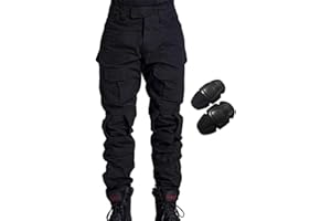 H World Shopping Airsoft Paintball Pants Combat Men Pants with Knee Pads Black
